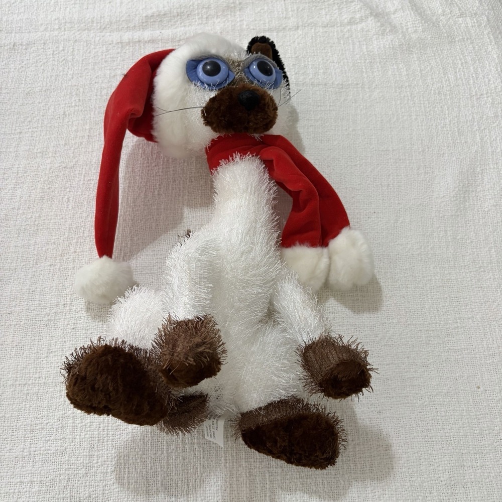 Carlton Cards‎ Ching wired plush vintage Christmas hat scarf Toy